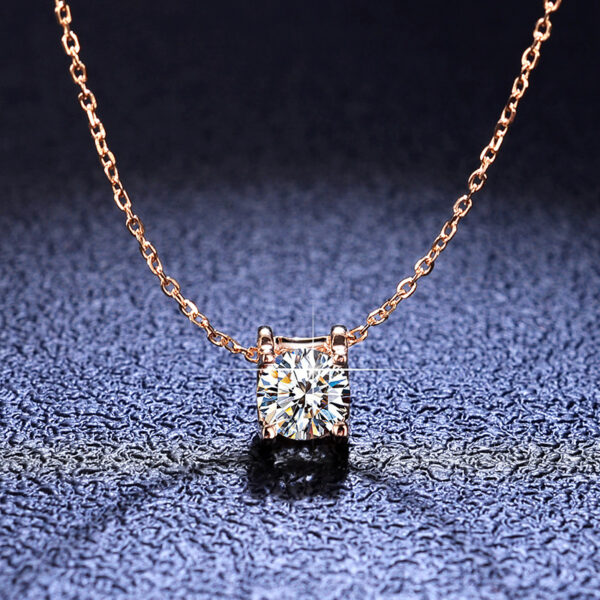 Sterling silver moissanite bull head necklace