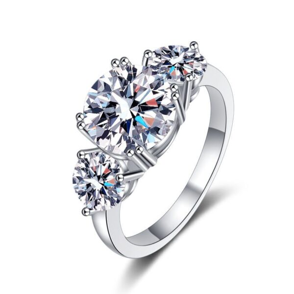 Sansheng Stone 3 Carat Forever One Moissanite Solitaire Ring