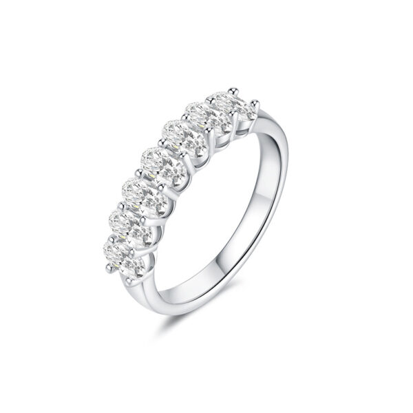 Egg-Shaped Moissanite Solitaire Ring