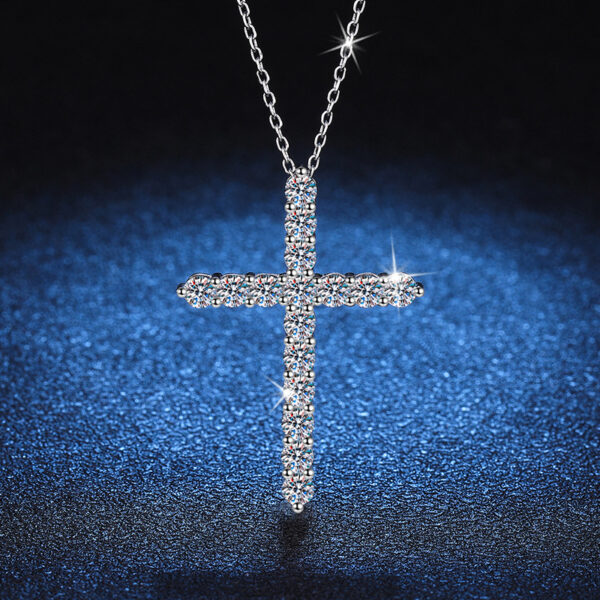 Cross Pendant 1.6 Carat Moissanite Diamond Necklace - Image 5