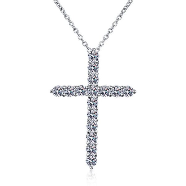 Cross Pendant 1.6 Carat Moissanite Diamond Necklace - Image 6