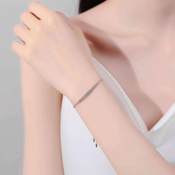 Sterling silver and champagne gold bracelet with moissanite - Image 3
