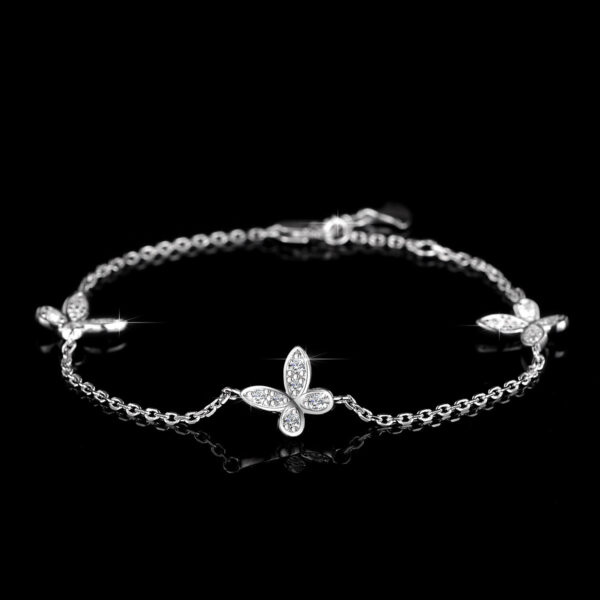 Sterling silver moissanite bow bracelet - Image 6