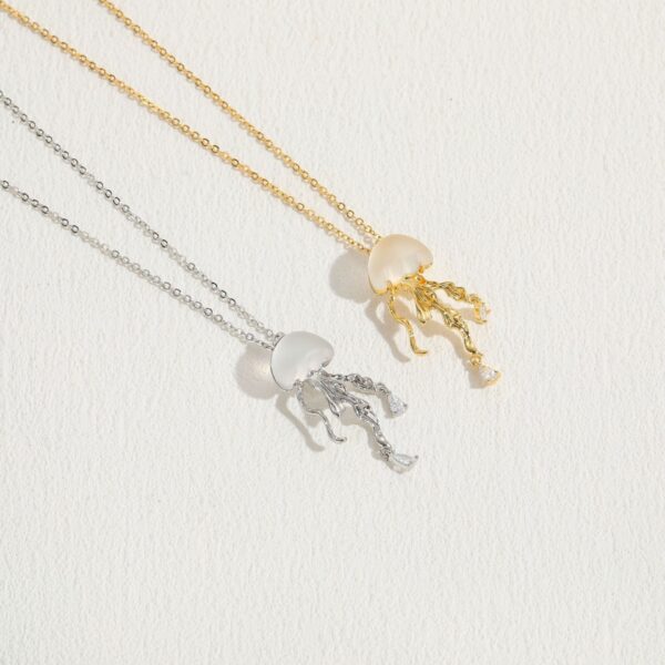 Floating Cloud Jellyfish Pendant Necklace - Image 3