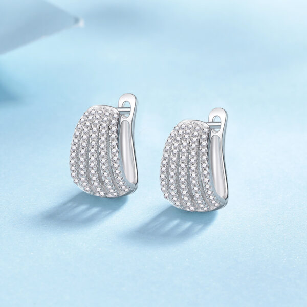 Sterling silver moissanite simple earrings - Image 2