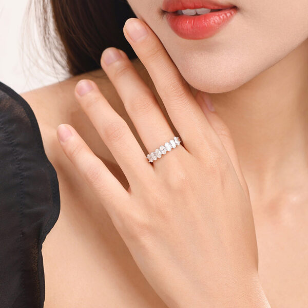 Egg-Shaped Moissanite Solitaire Ring - Image 4