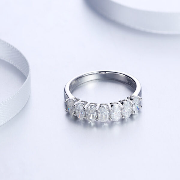 Egg-Shaped Moissanite Solitaire Ring - Image 3