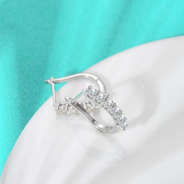 Moissanite sterling silver diamond earrings - Image 4