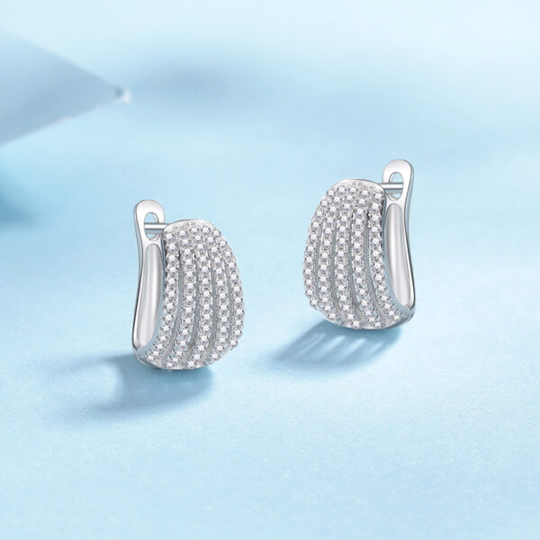 Sterling silver moissanite simple earrings - Image 3