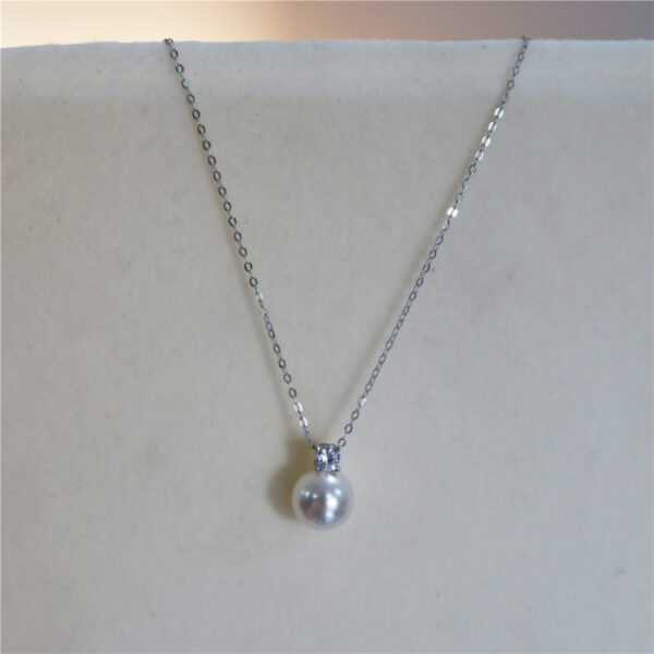 Sterling silver natural freshwater pearl necklace - Image 3