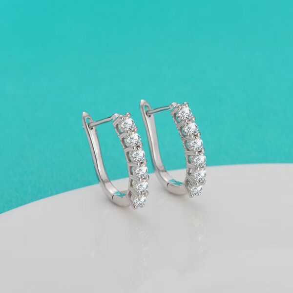 Moissanite sterling silver diamond earrings - Image 2