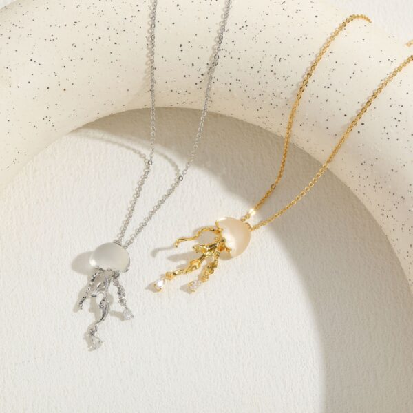 Floating Cloud Jellyfish Pendant Necklace - Image 7