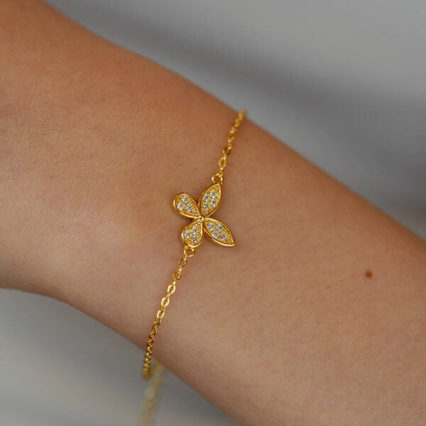 Moissanite Butterfly Sterling Silver Bracelet - Image 3