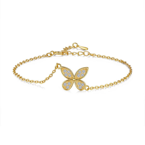 Moissanite Butterfly Sterling Silver Bracelet - Image 6