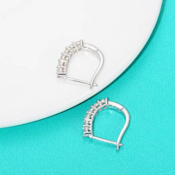 Moissanite sterling silver diamond earrings - Image 3