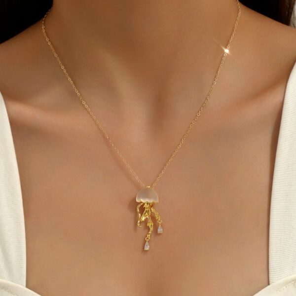 Floating Cloud Jellyfish Pendant Necklace - Image 4