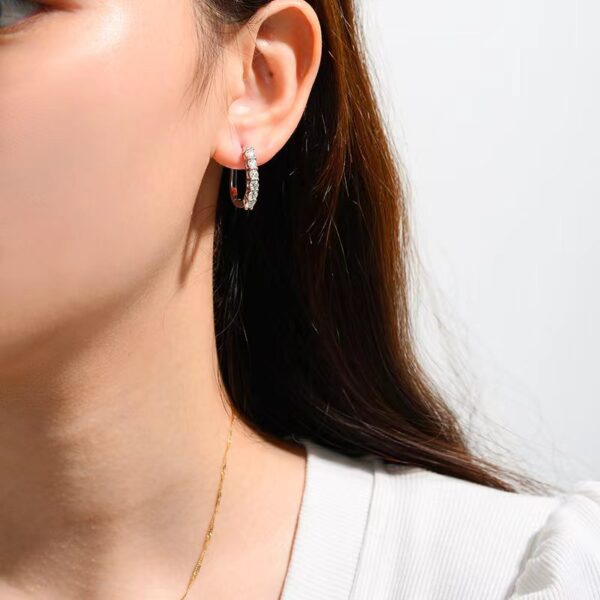 Moissanite sterling silver diamond earrings - Image 5