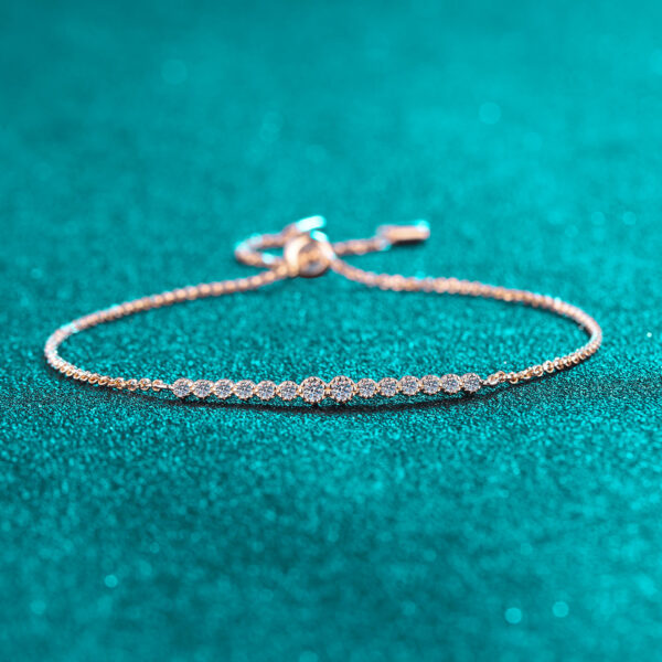 Sterling silver and champagne gold bracelet with moissanite