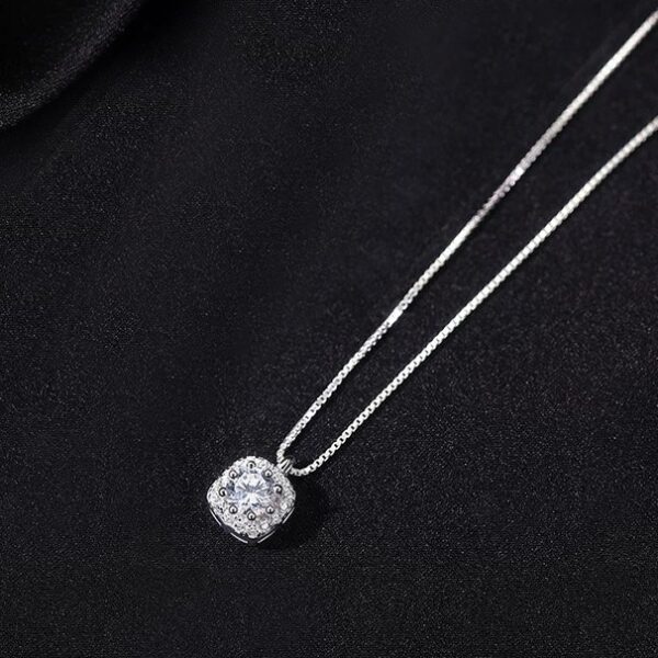 Geometric Small Sugar Cube Hanging Clavicle Necklace - Image 5