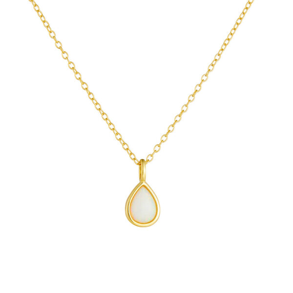 Sterling silver geometric pear-shaped teardrop pendant clavicle necklace - Image 4