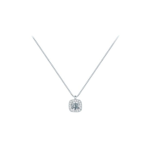Geometric Small Sugar Cube Hanging Clavicle Necklace - Image 6