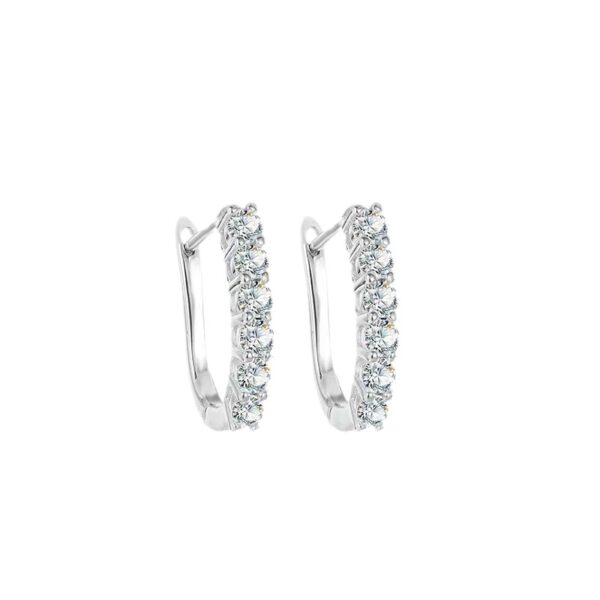 Moissanite sterling silver diamond earrings