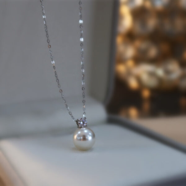 Sterling silver natural freshwater pearl necklace - Image 4